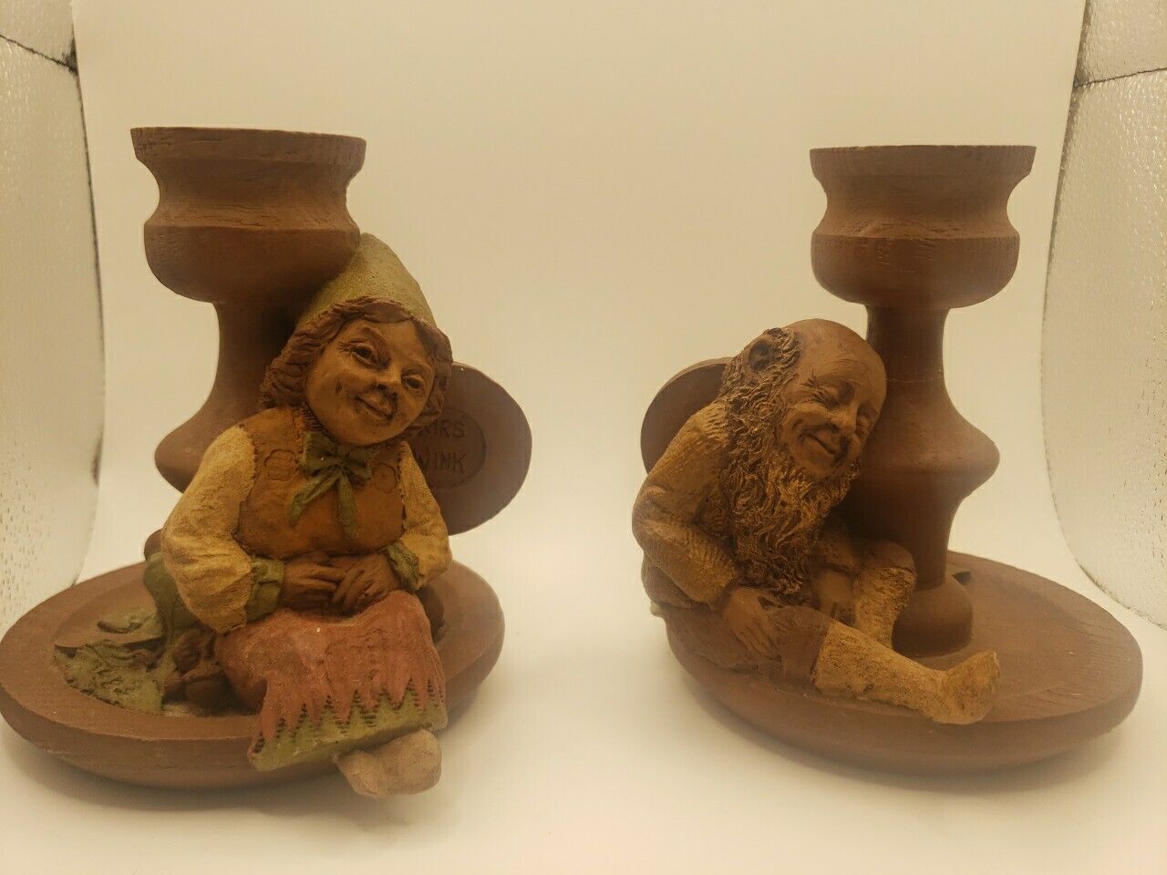 Tom Clark Wink Too And Mrs. Wink Candle Holders Both With Repairs