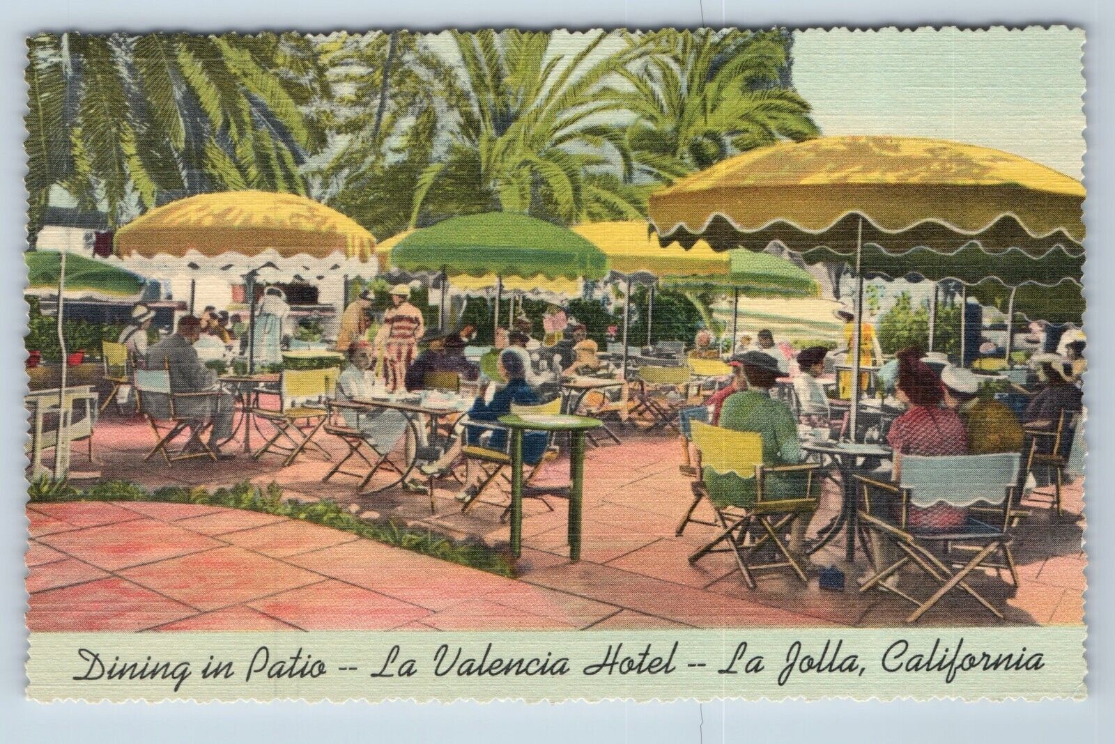 Postcard Dining in Patio La Valencia Hotel La Jolla California