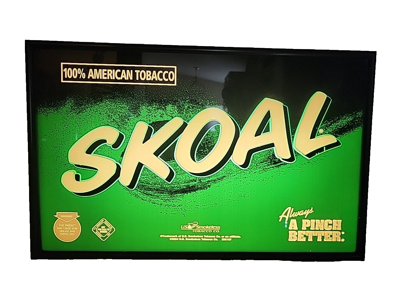 Skoal Light Up Sign 2004 Snuff Smokeless Tobacco Dad Man Cave Bar 22