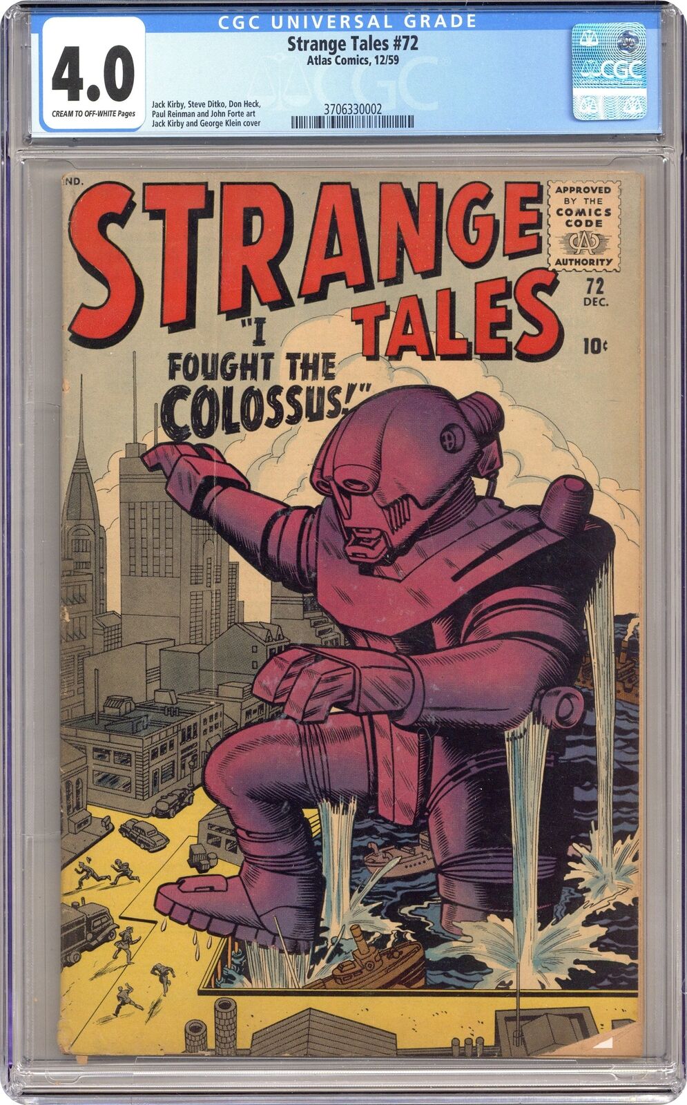 Strange Tales #72 CGC 4.0 1959 3706330002