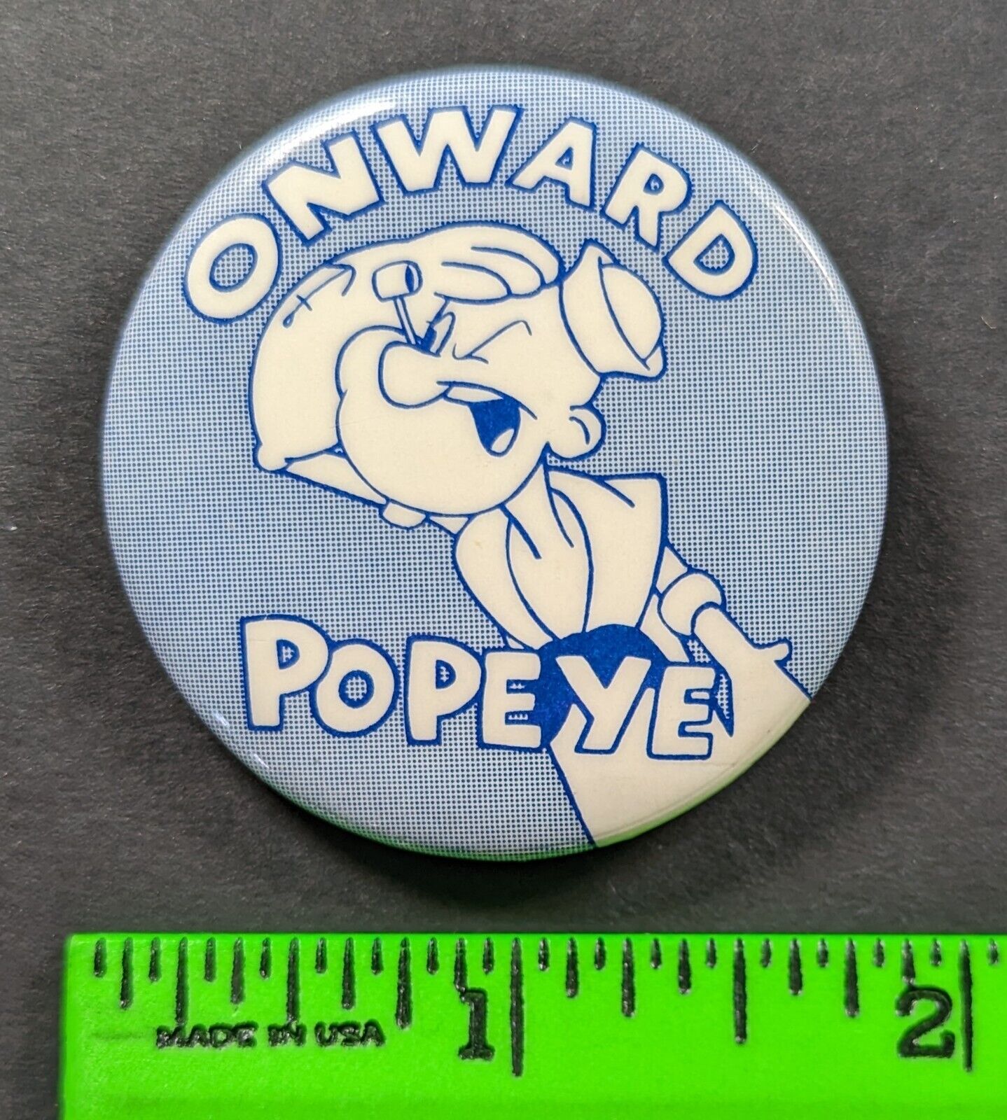 Vintage Onward Popeye Pinback Pin