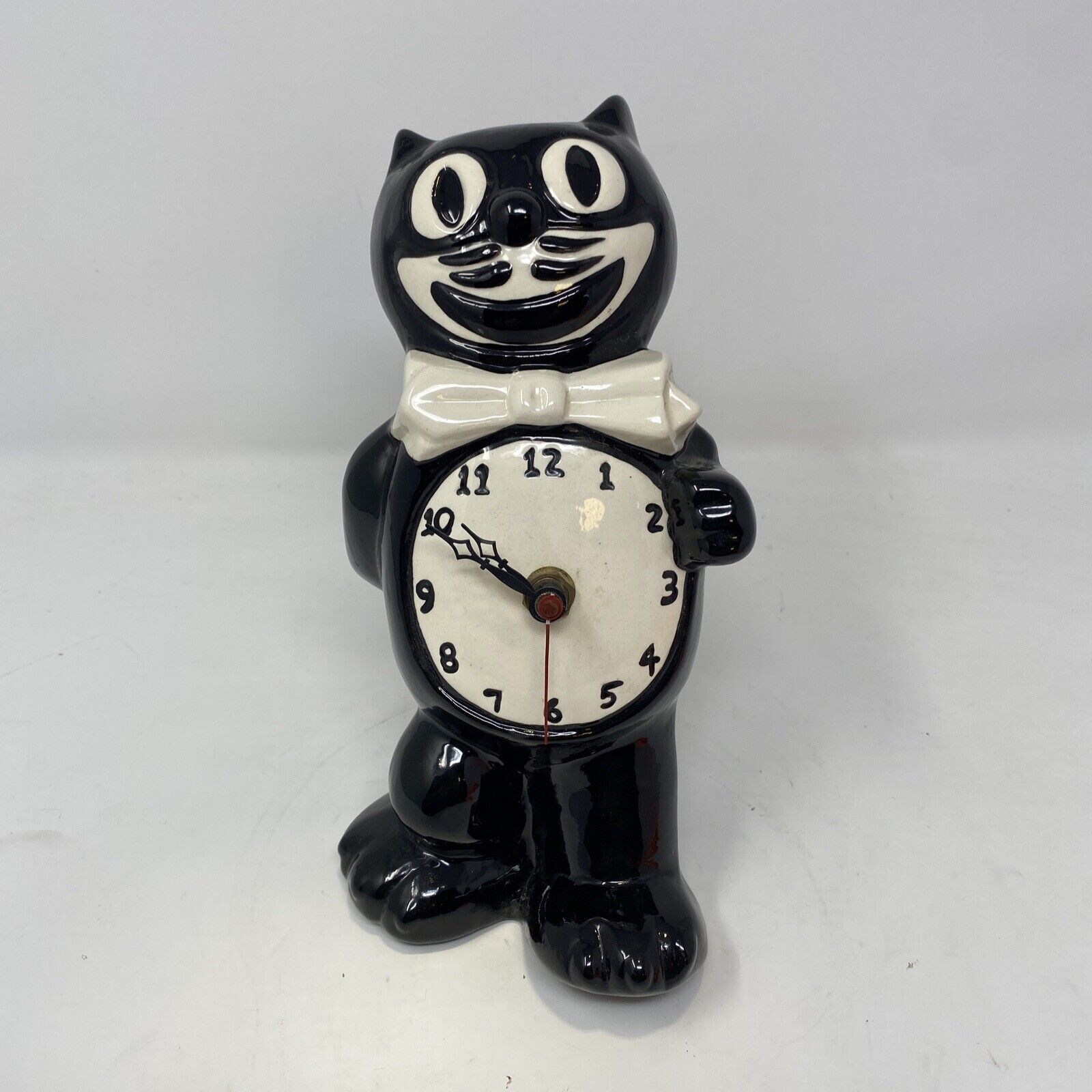 Vintage Ceramic Felix The Cat Table Clock Not Tested 