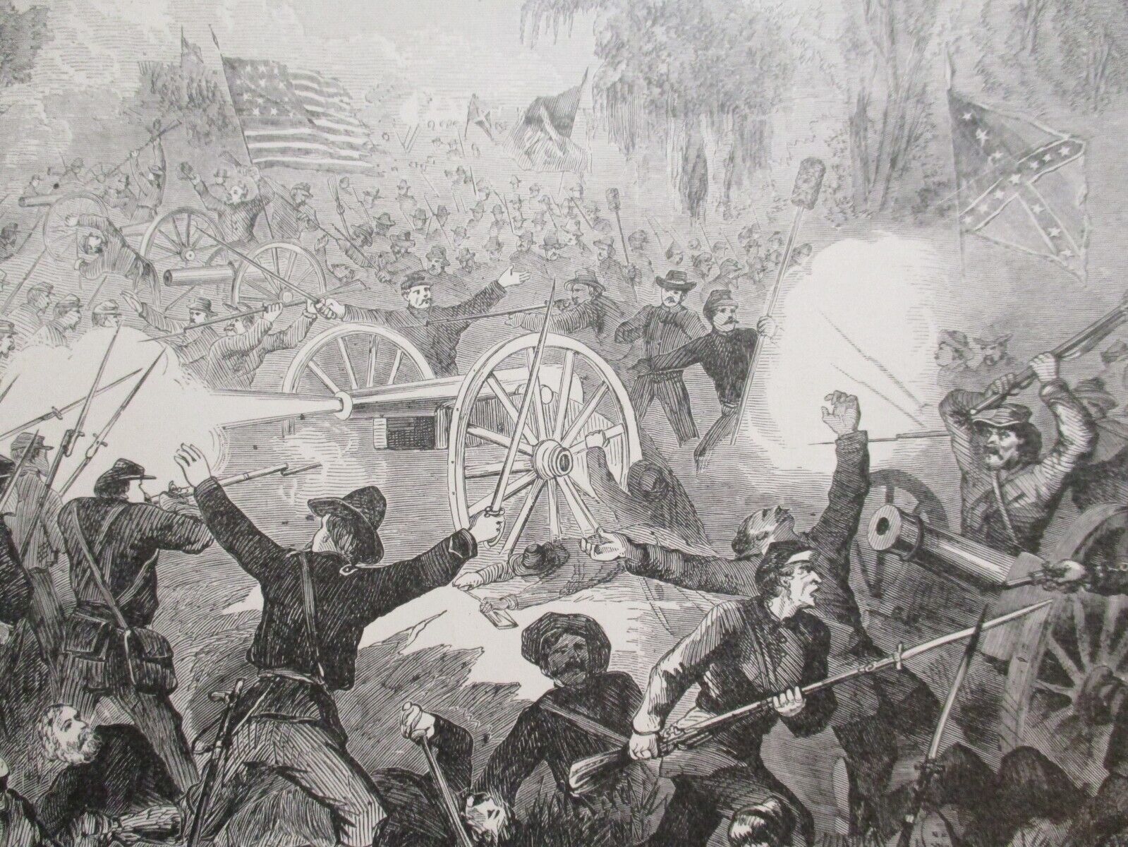 1884 Civil War Print - Defeat of Confederates Under Pemberton, Bakers Creek, MS
