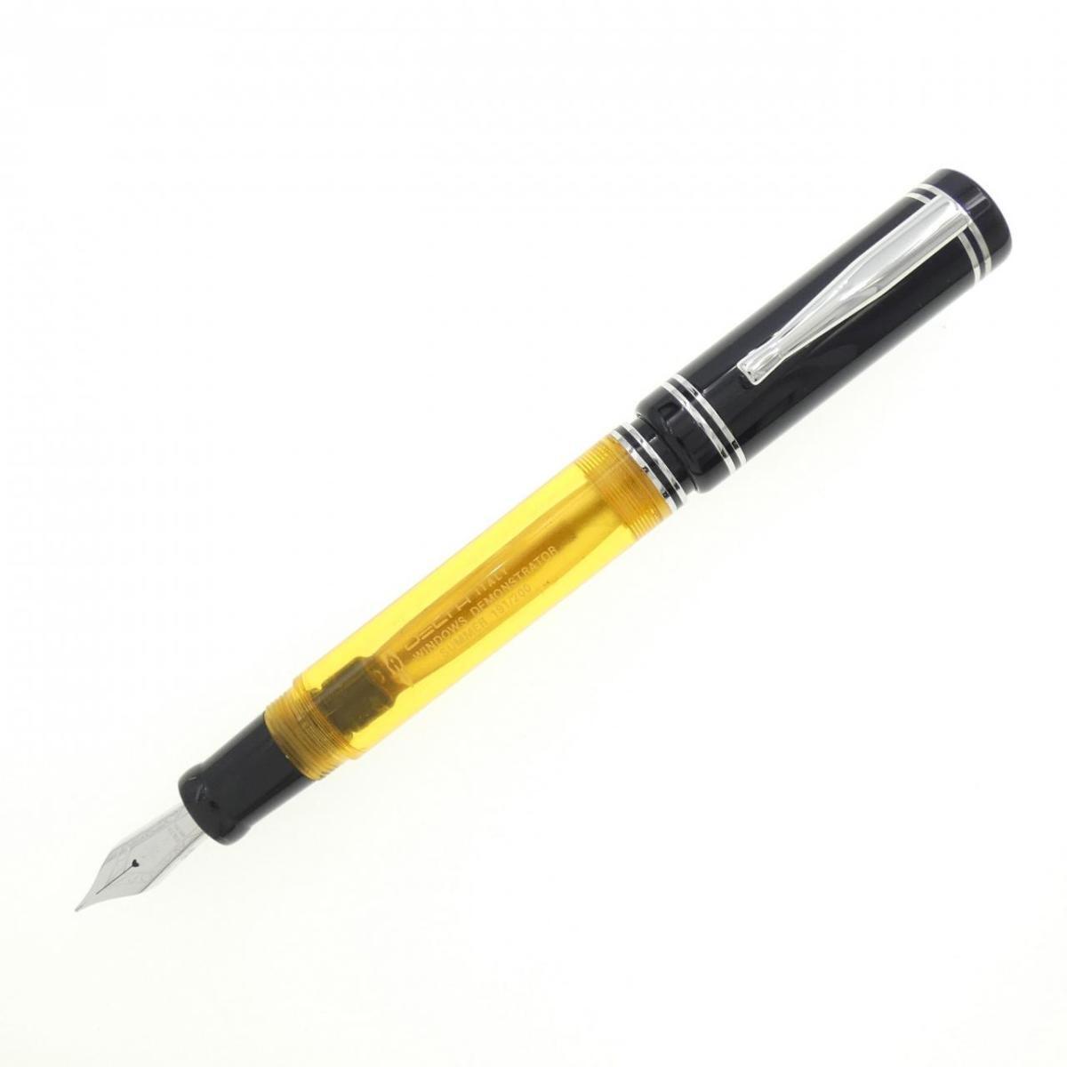 Delta Windows Demonstrator Spring Orange Firmé Fountain Pen 18K Fine Used