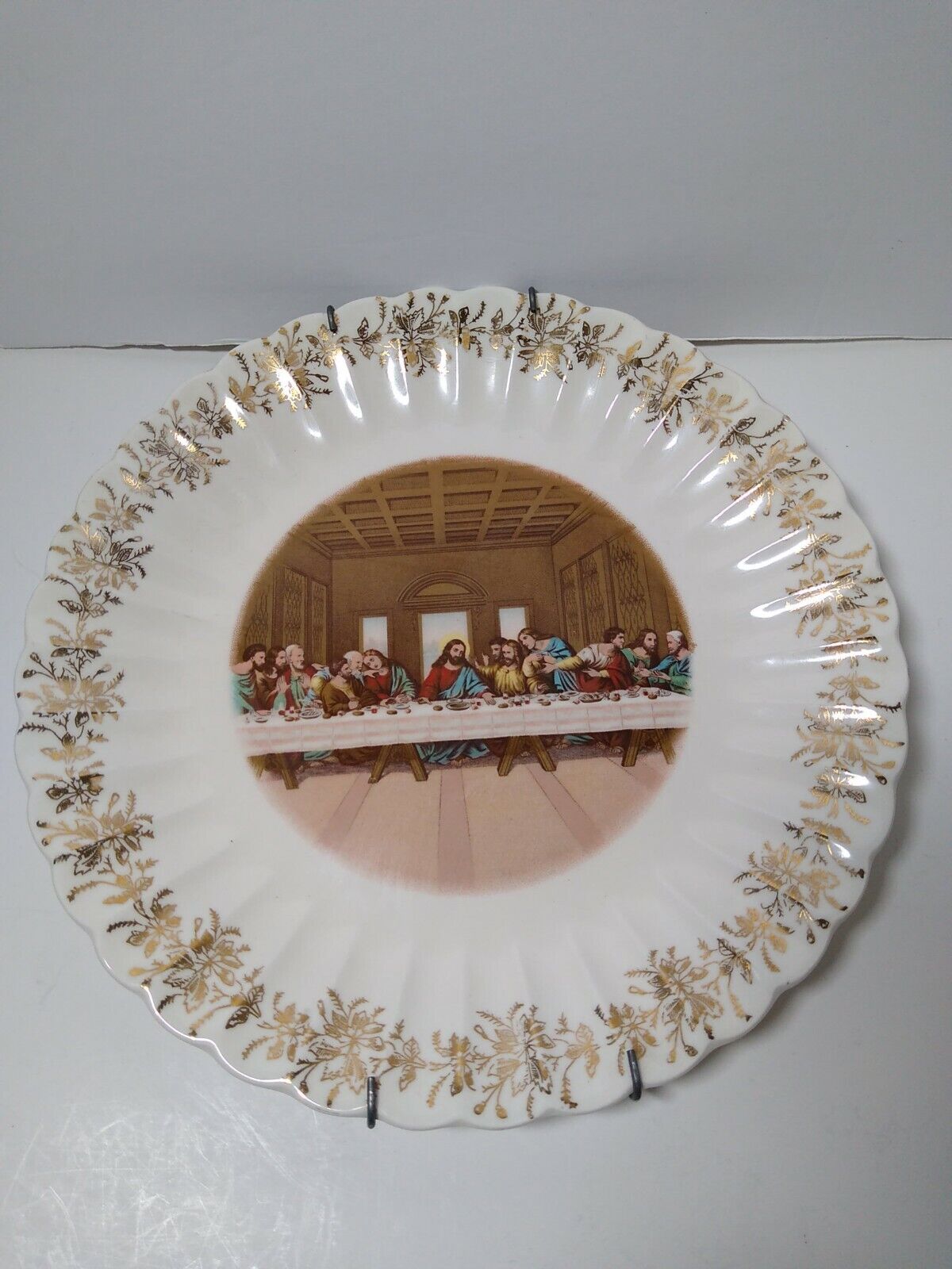 Lord\'s Last  Supper Plate First Edition Sanders Mfg Co Nashville TN 23K Gold 10\