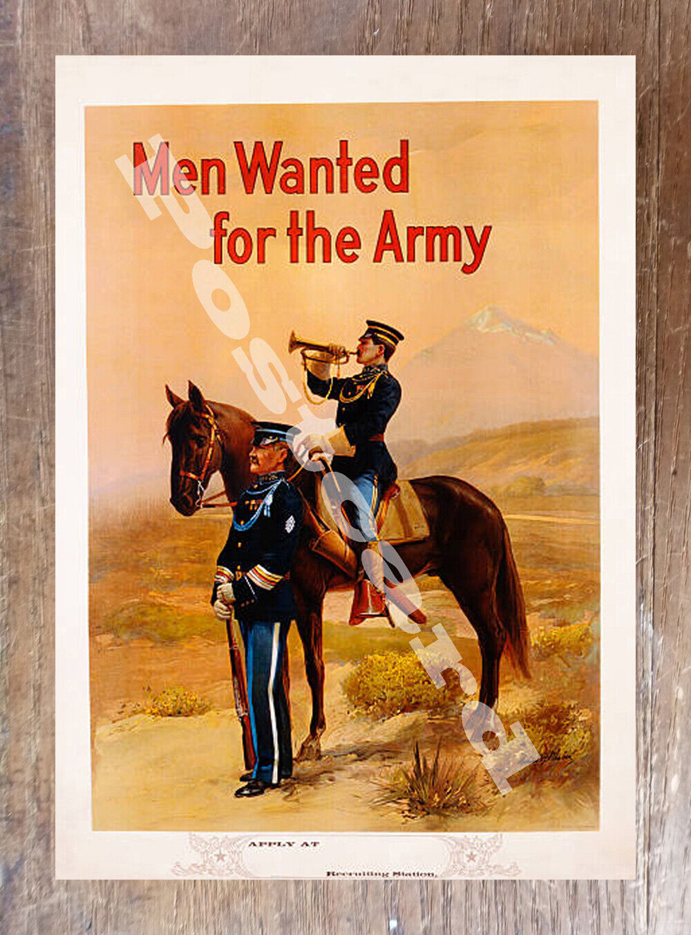 Historic Men Wanted for the Army Recruitment Postcard 1
