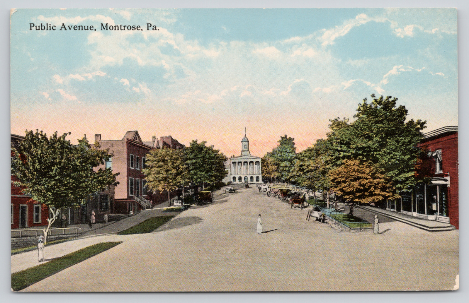 Postcard Montrose, Pennsylvania, Public Avenue A989