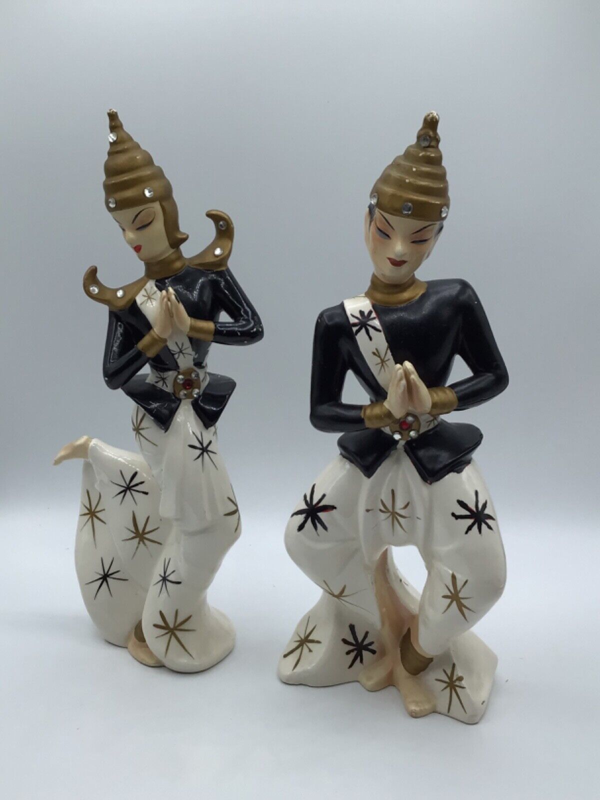 Set of 2 Rare Kreiss & Co. Dancing Asian Figurines 12\