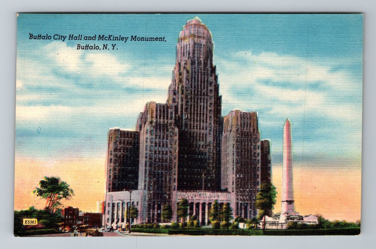Buffalo NY-New York, City Hall & McKinley Monument, Vintage Postcard
