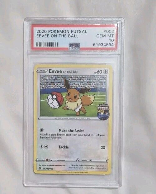 PSA 10 Eevee On The Ball 002/005 Pokémon Card UK Exclusive Promo Futsal.