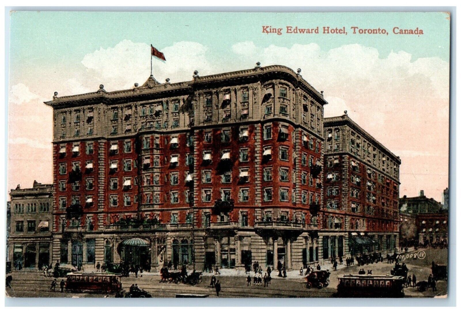 c1910\'s King Edward Hotel Building Trolley Cars Toronto Canada Antique Postcard