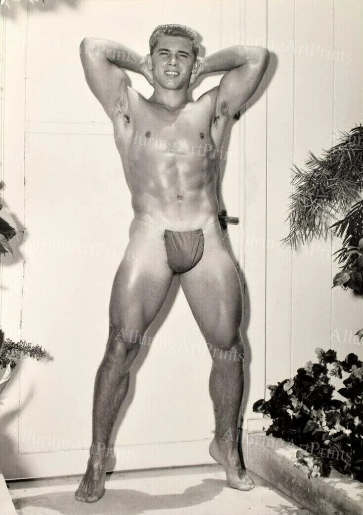 8x10 Vintage Male Model Photo Print Muscular Handsome Shirtless Hunk -TT731
