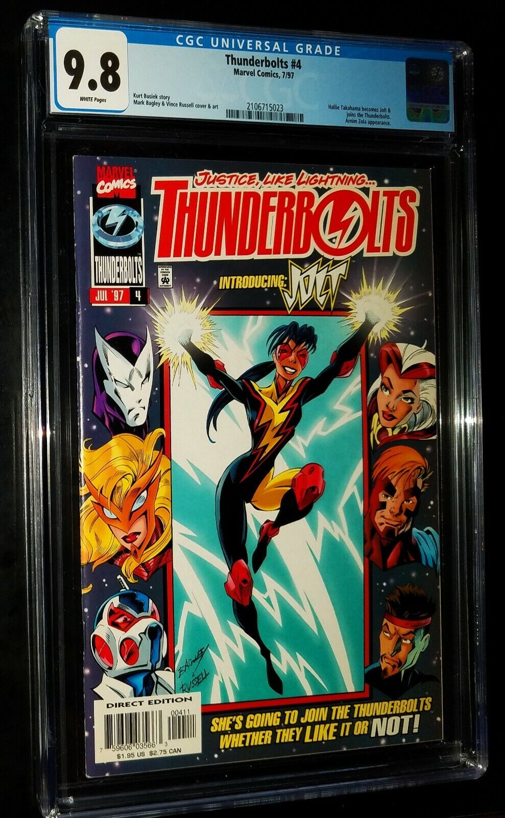 THUNDERBOLTS CGC #4 1997 Marvel Comics CGC 9.8 NM/MT White Pages 0626