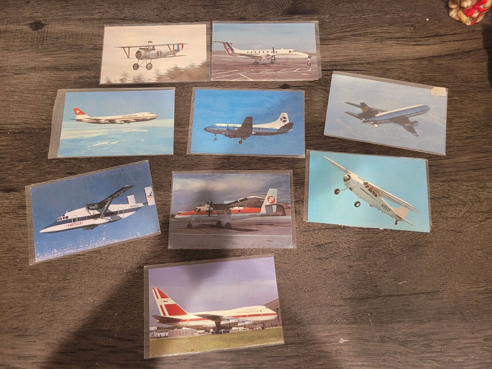 Lot Of 9 Vintage Airplane Postcards Color Photochrome Airlines Read Description