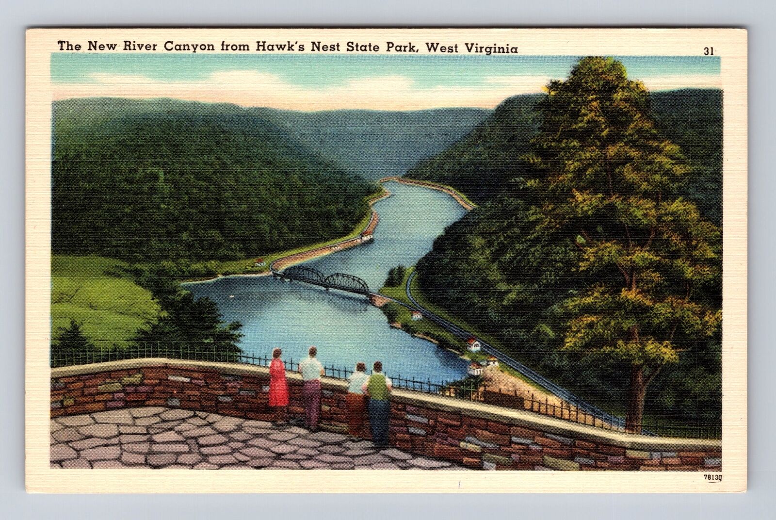 Hawk\'s Nest State Park WV-West Virginia, New River Canyon, Vintage Postcard