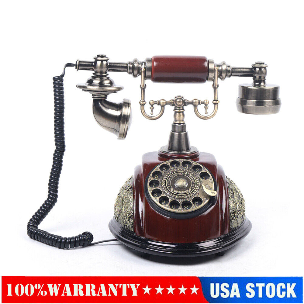 Old Fashioned Telephone Rotary Dial Phone Vintage Handset Antique European Style