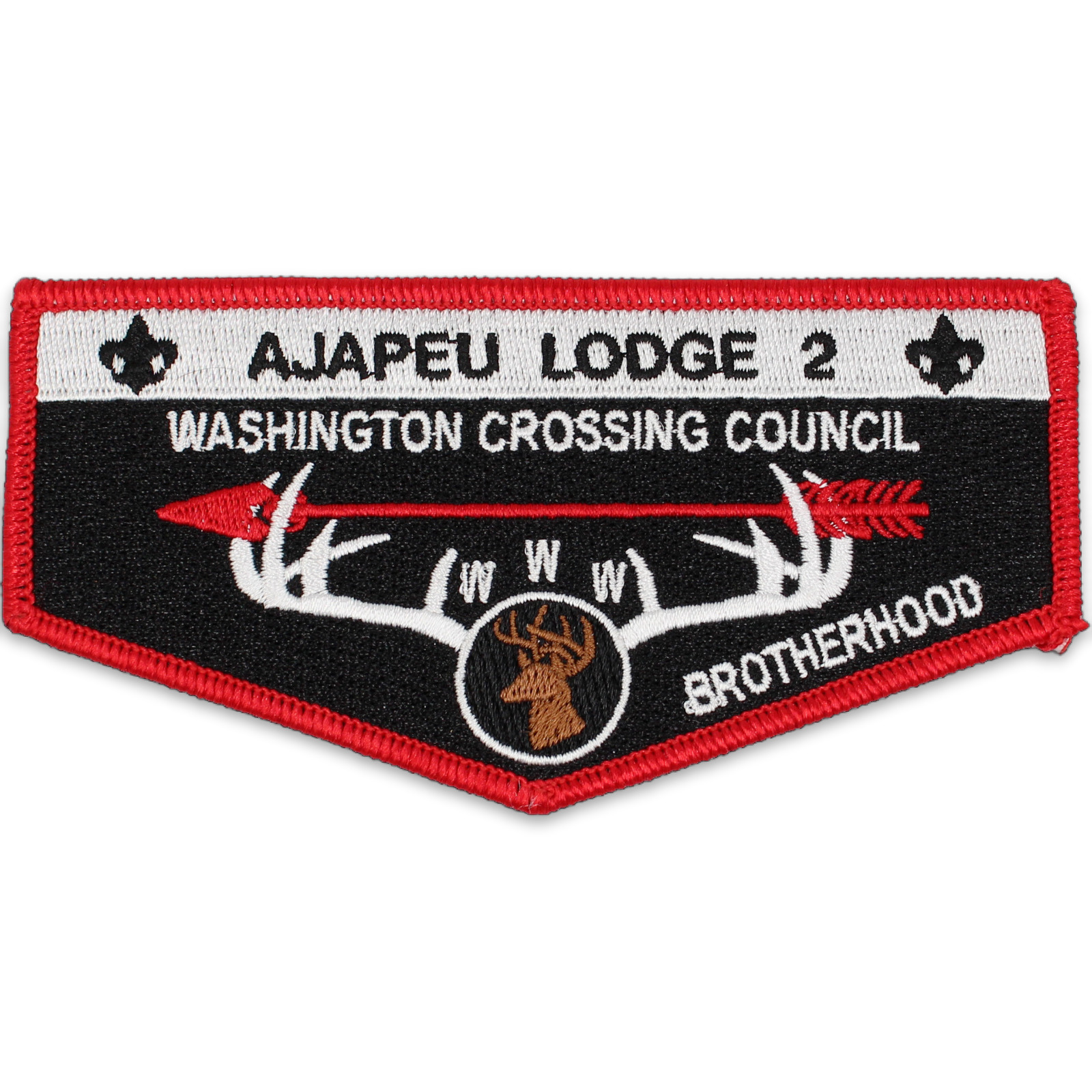 2016 OA Ajapeu 2 Brotherhood Lodge Flap Patch Washington Crossing Council BSA