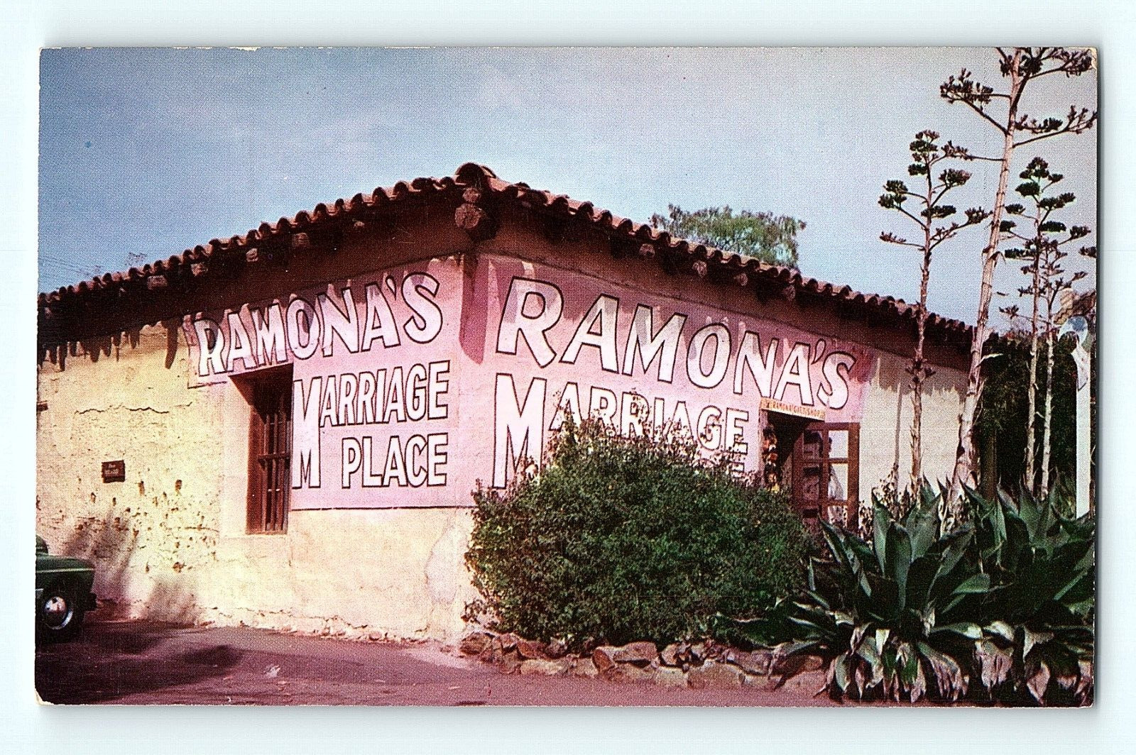 Ramona's Marriage Place Old Town San Diego California Vintage Postcard D5