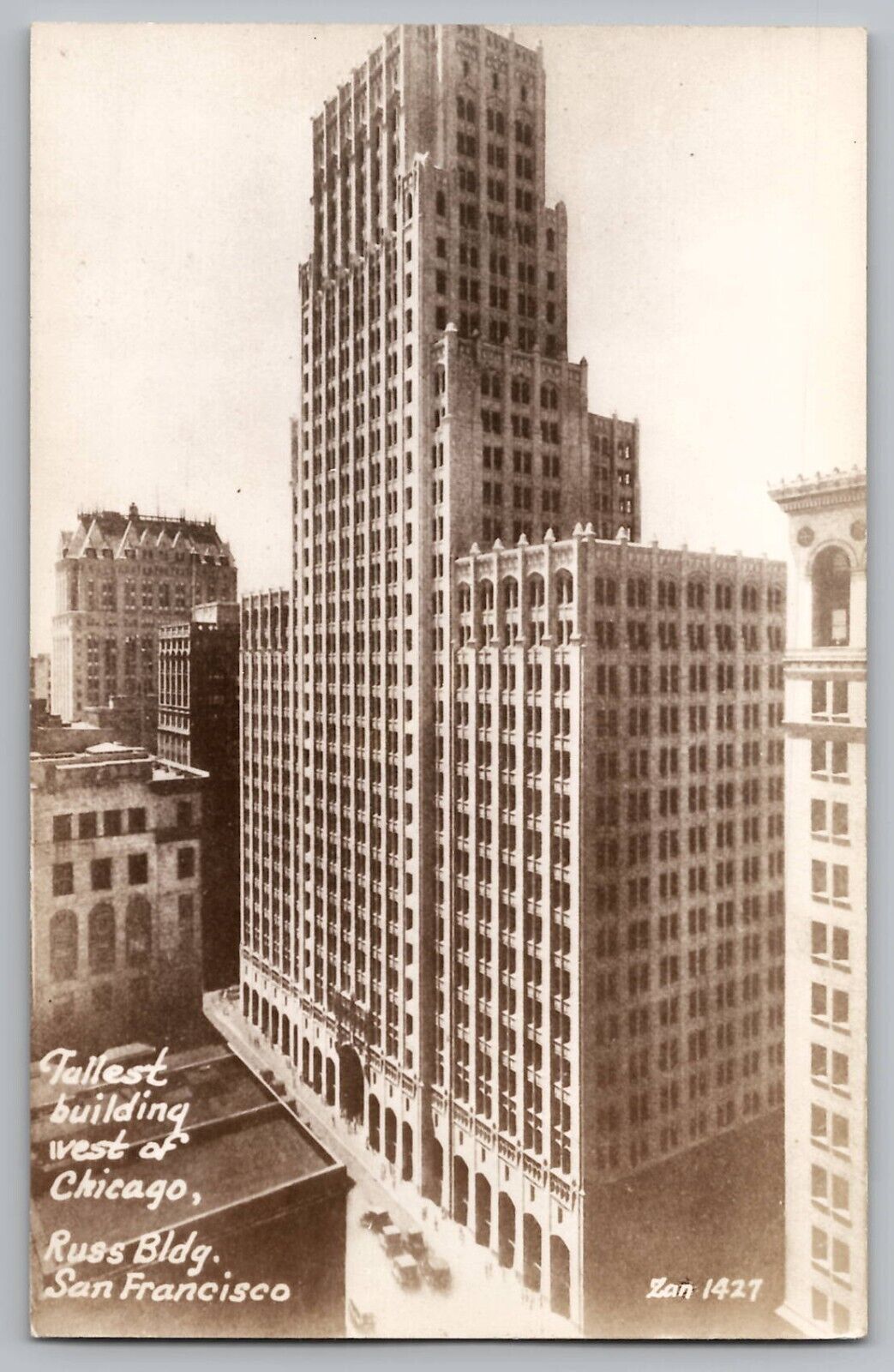 Russ Building Skyscraper San Francisco CA RPPC Photo Postcard 1427 Zan 1930s