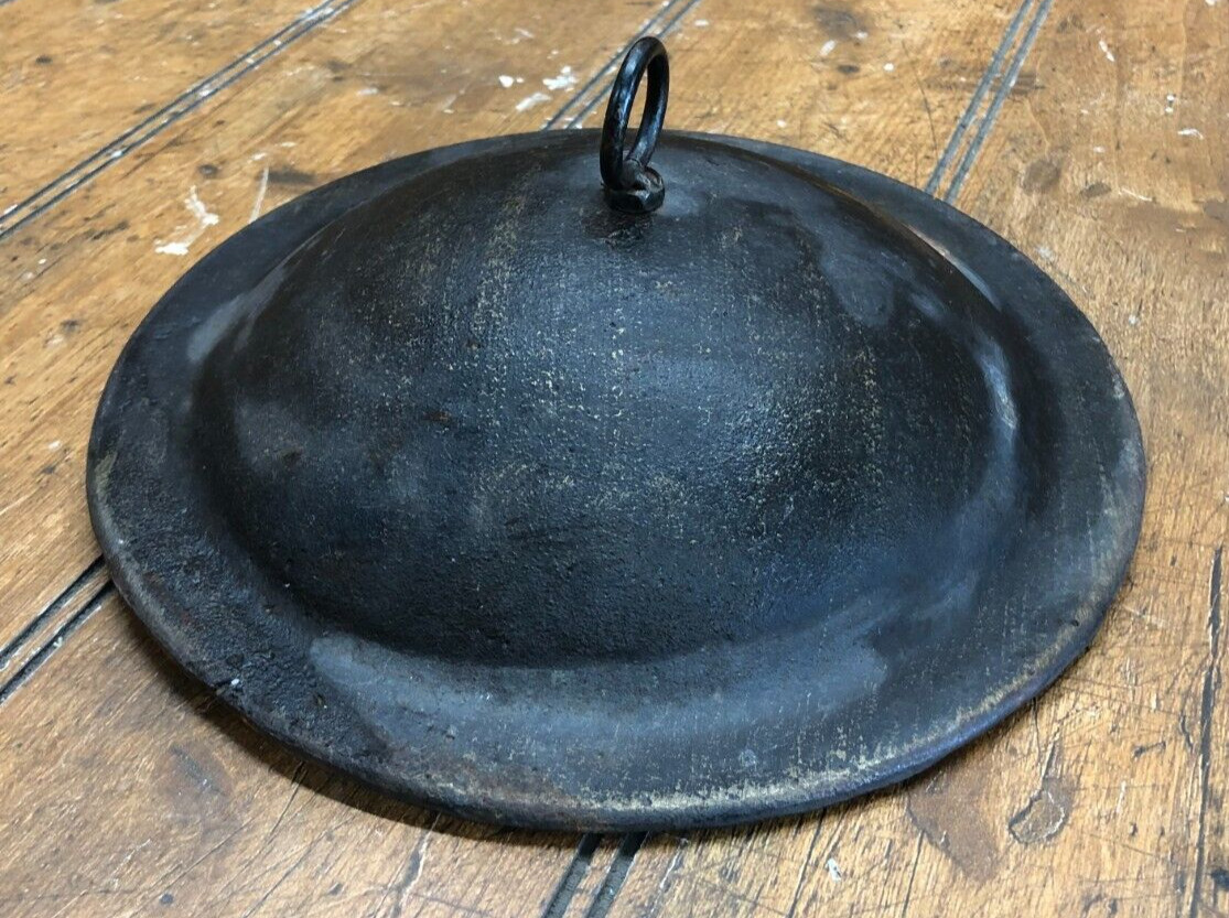 Vintage Unmarked Cast Iron Decorative Domed Lid/Top 7 3/4