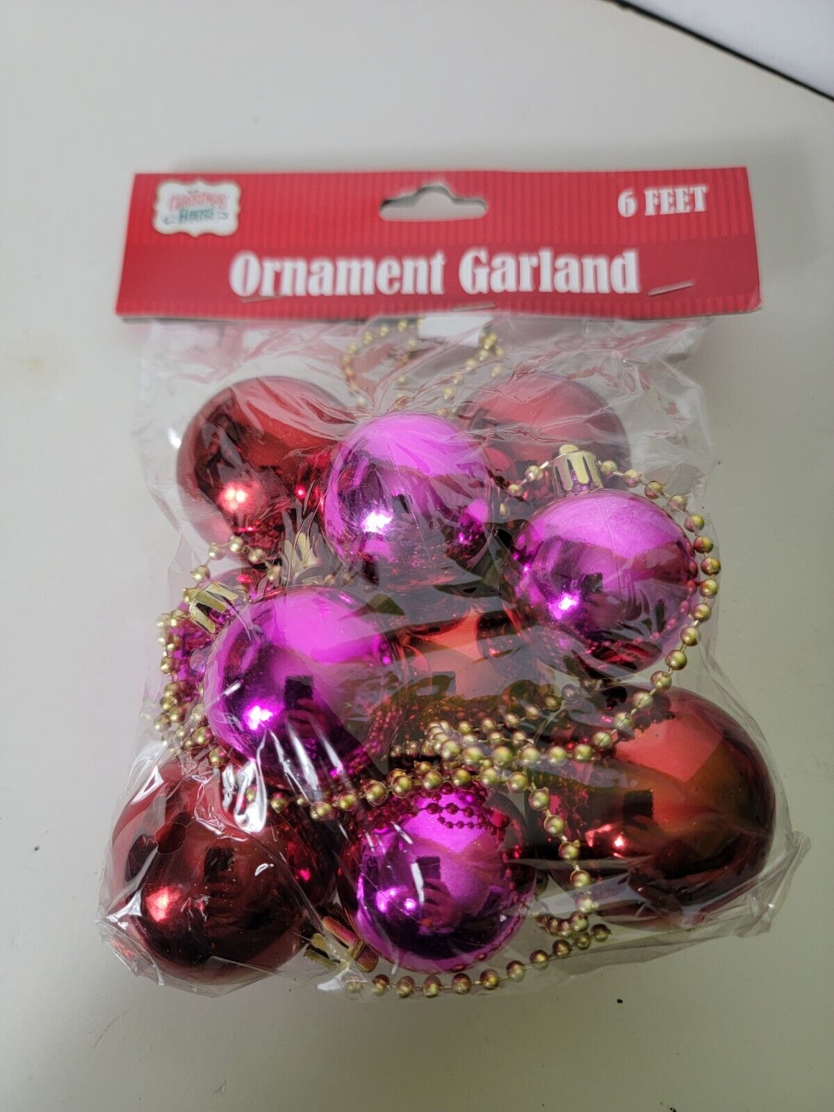 6 Feet Of Deadstock Ornament Garland Christmas House NOS NIP