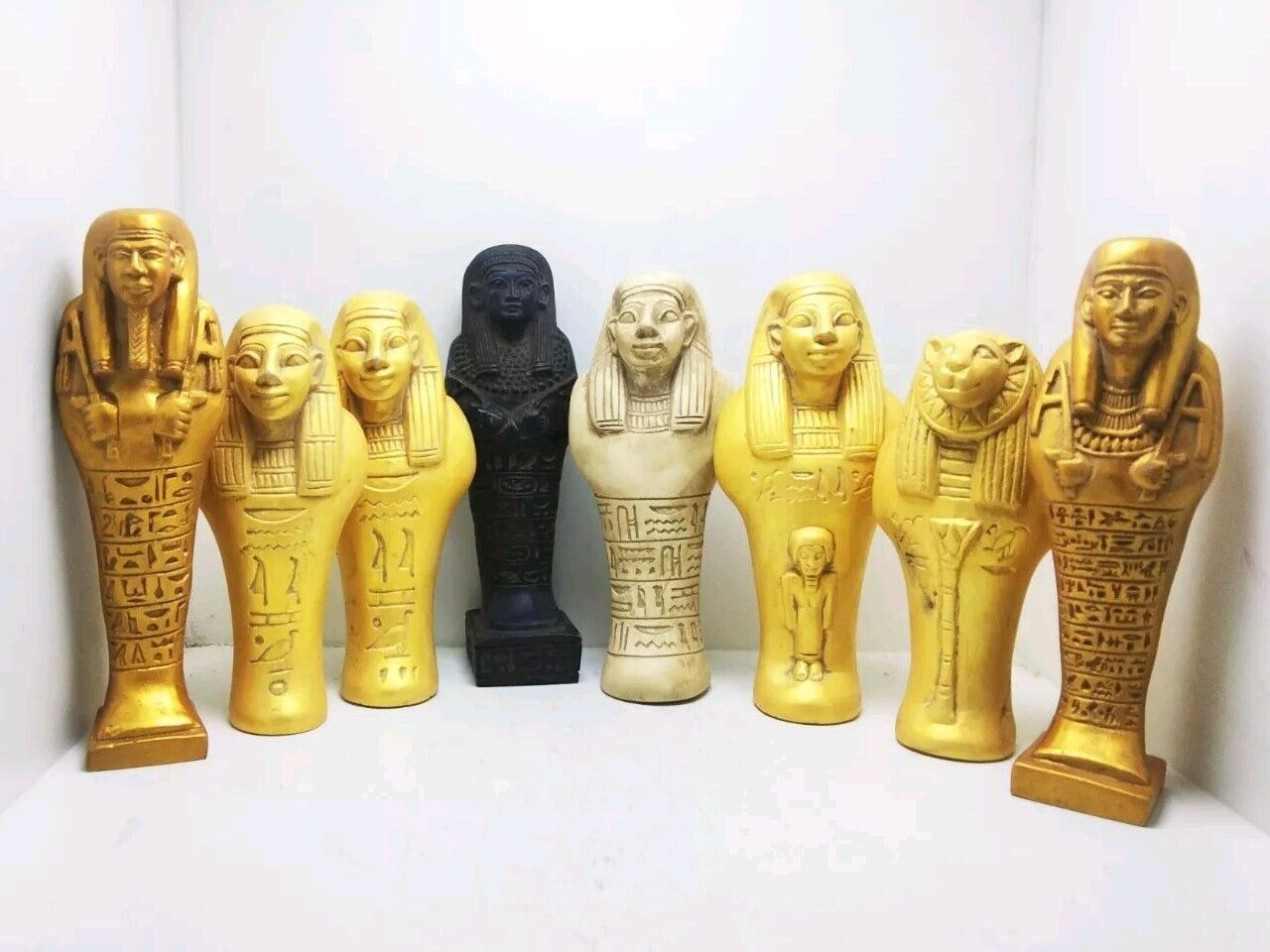 RARE ANCIENT EGYPTIAN ANTIQUITIES 8 Stone Statues Of Ushabti Shabti Egypt BC
