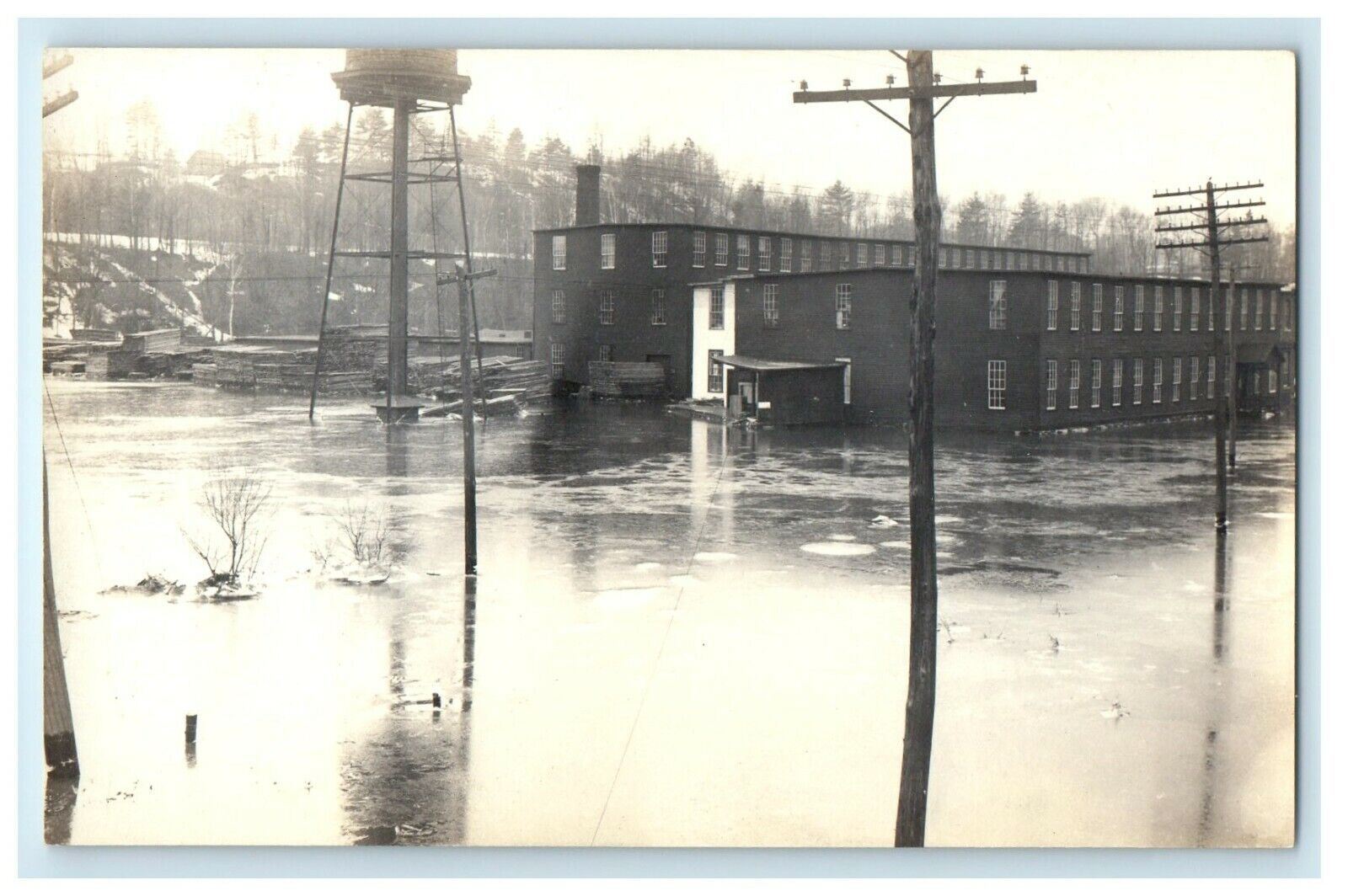 c1910's Flood Elevated Water Tank Battleboro Vermont VT RPPC Photo Postcard