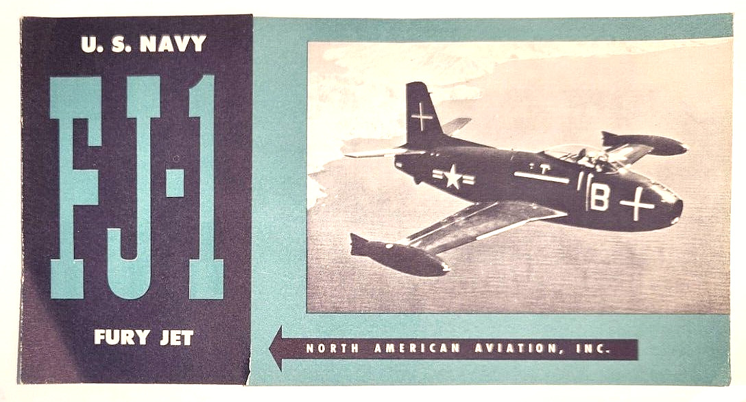 US Navy Fury Jet FJ 1 North American Aviation Military Plane Brochure