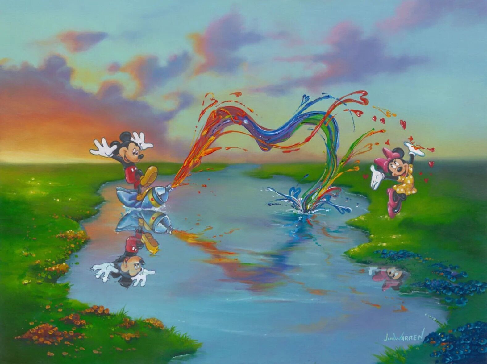 A Message To Minnie - Jim Warren - Limited Edition Giclée on Canvas Mickey