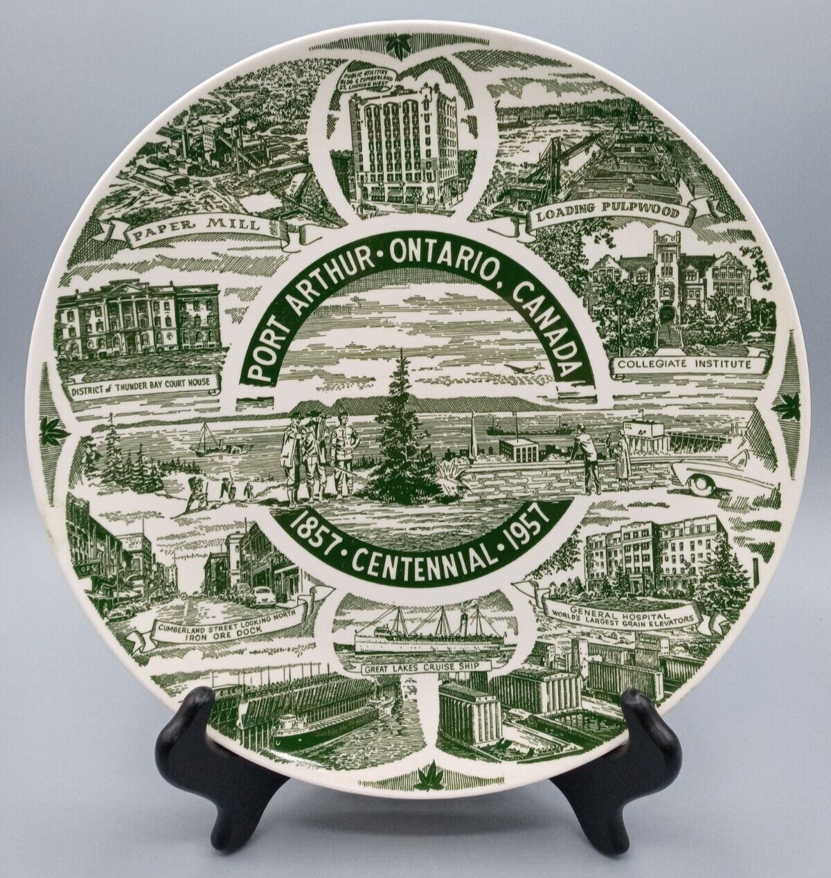 Vtg. Port Arthur - Ontario, Canada - 1857 - 1957 Centennial Commemorative  Plate