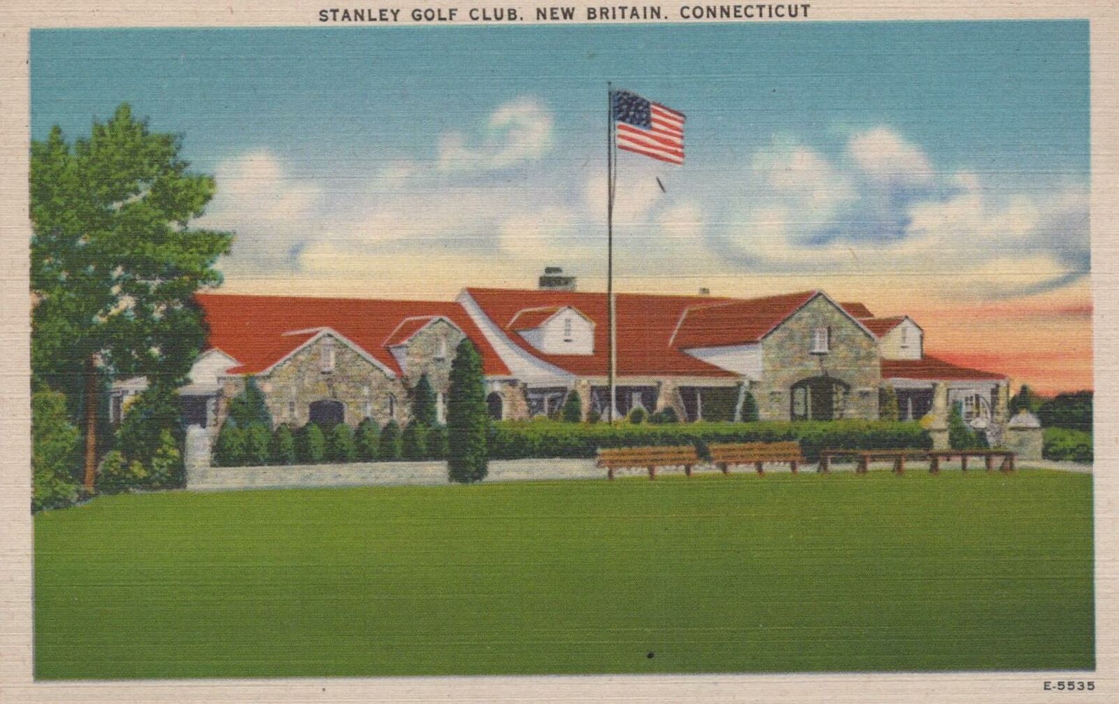 Postcard Stanley Golf Club New Britain CT 1946