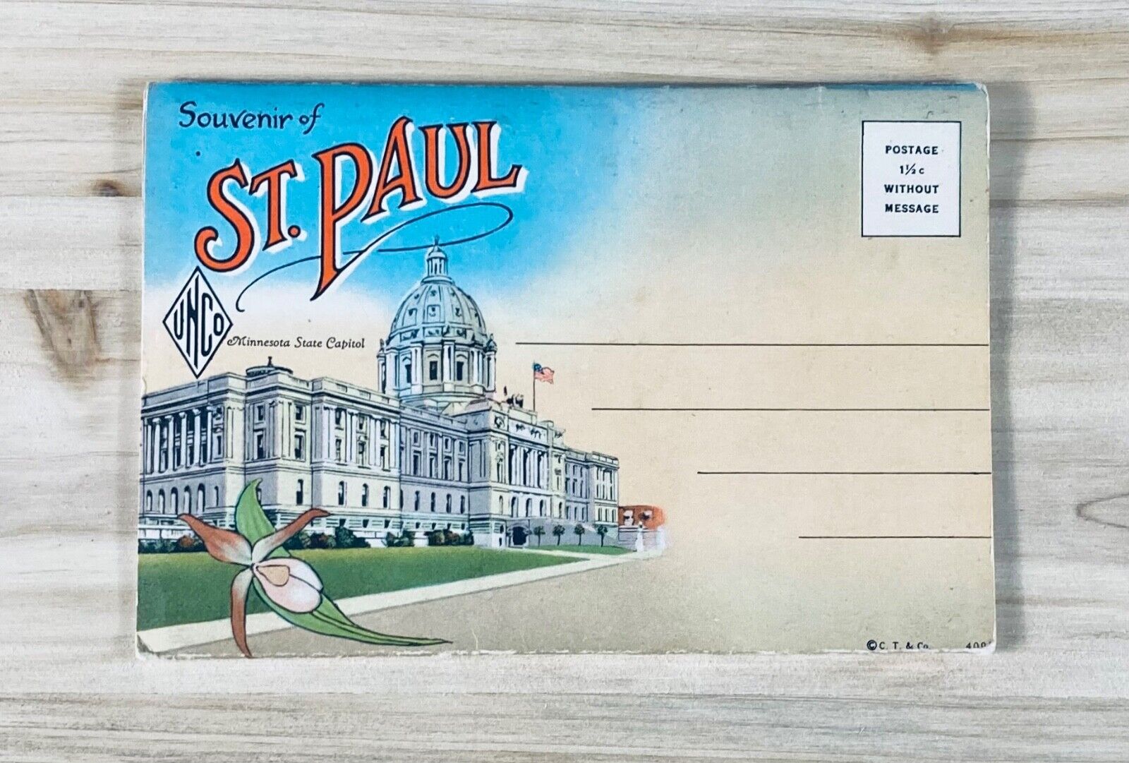 St Paul Minnesota Souvenir Fold Out Postcard HA Olsen Specialty Co 1930s Unused