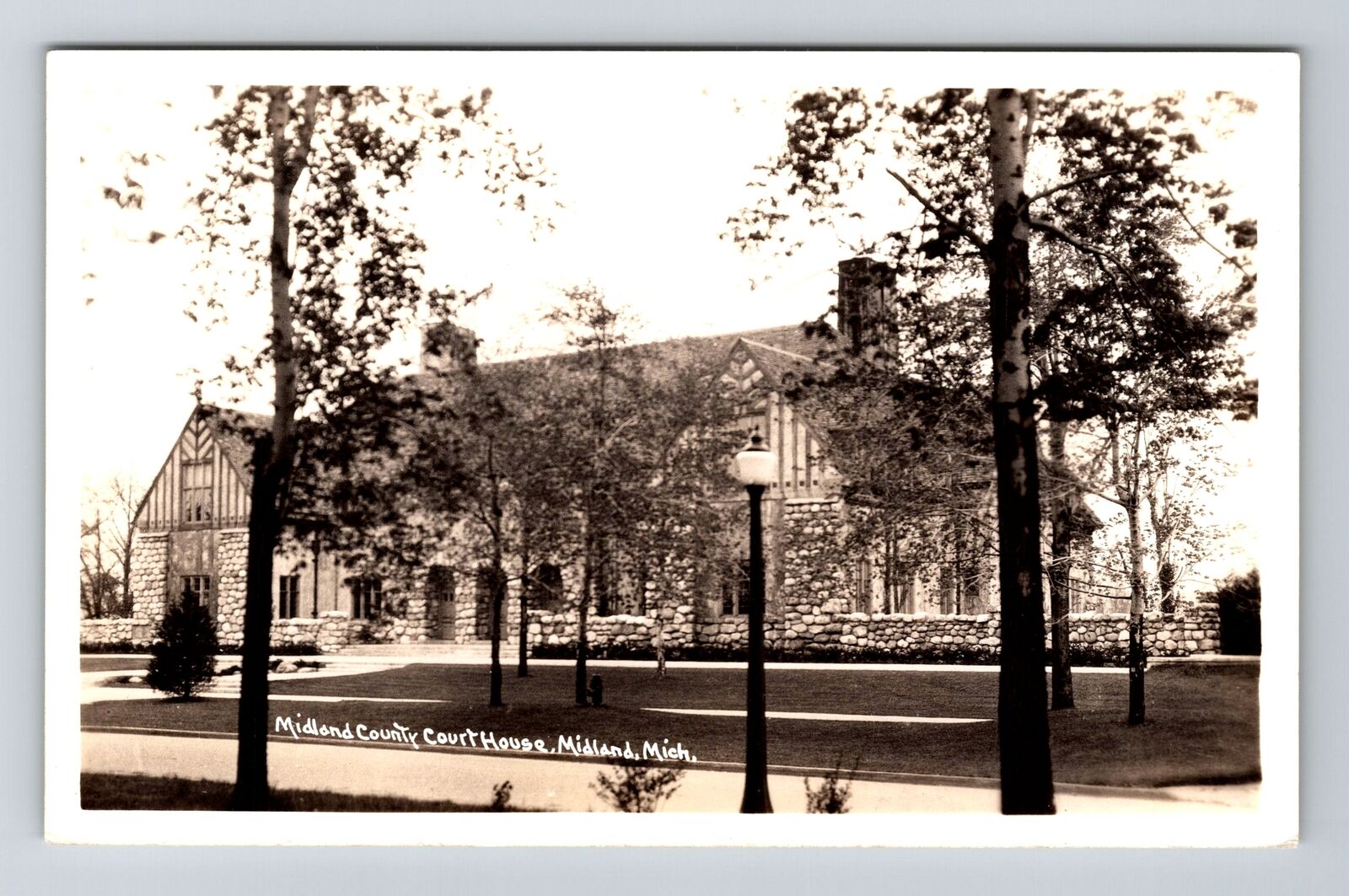 Midland MI-Michigan, RPPC County Court House , Real Photo Vintage Postcard