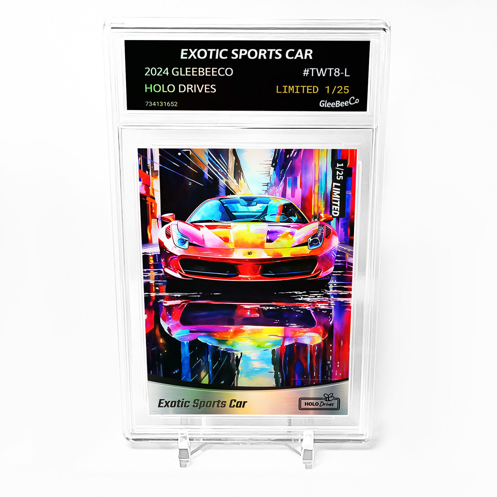 EXOTIC SPORTS CAR Card GleeBeeCo Holo Drives Watercolor #TWT8-L Limited to /25