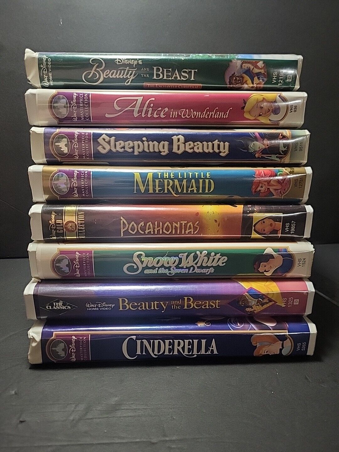Lot Of 8 Disney Princess VHS MOVIES Cinderella Snow White Little Mermaid Beauty