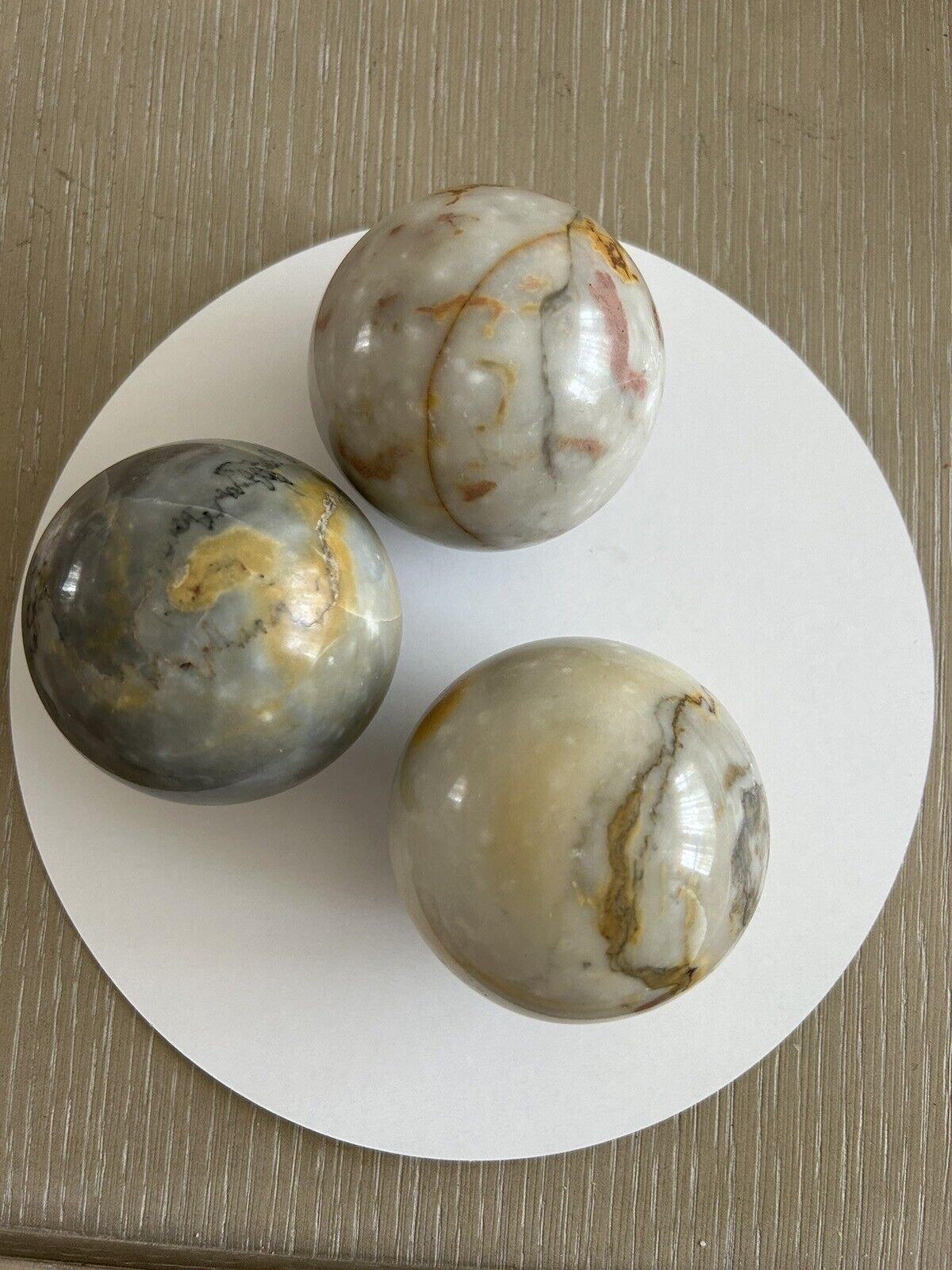 Beautiful Bundle of 3 Natural Genuine stone Spheres