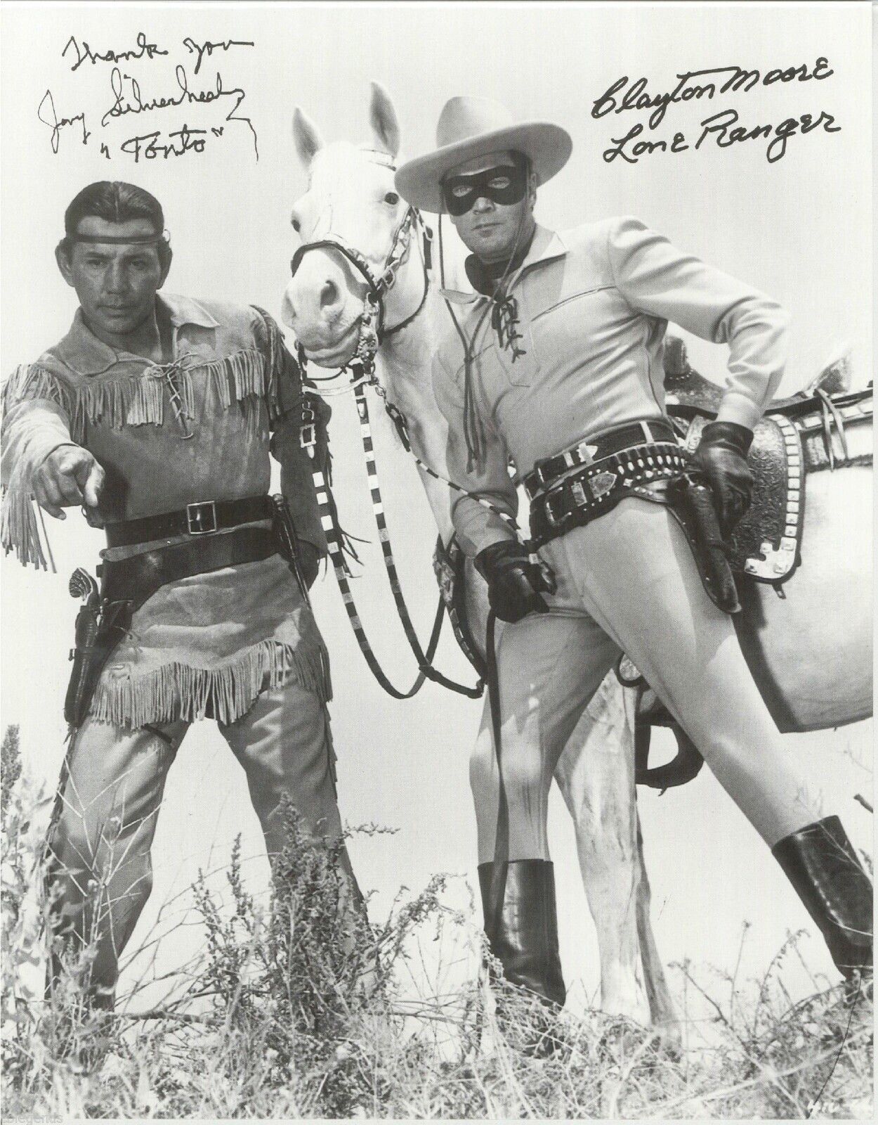Lone Ranger and tonto TV Western  Photo 8 x 10 signed reprint