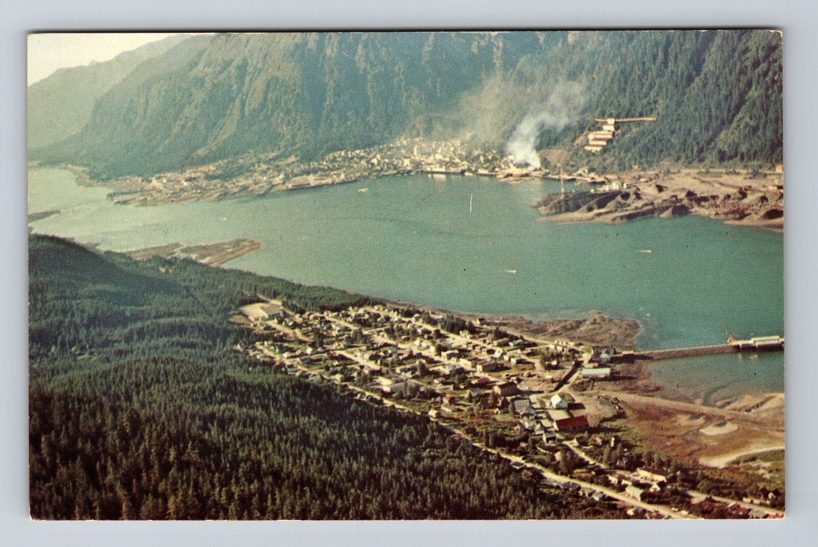 Juneau AK-Alaska, Aerial View Of Capital & Douglas, Channel, Vintage Postcard