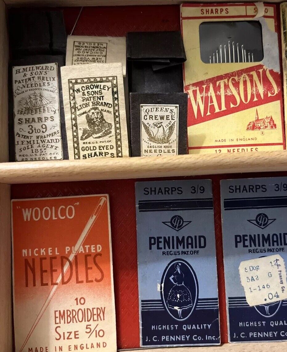 Lot Of 14 Packs Of Vintage Sewing Needles: Watsons, Crowleys Crewel