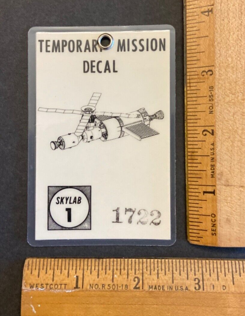 Original 1973 NASA Skylab 1 Launch Access Viewing Pass Badge Serial No. 1722