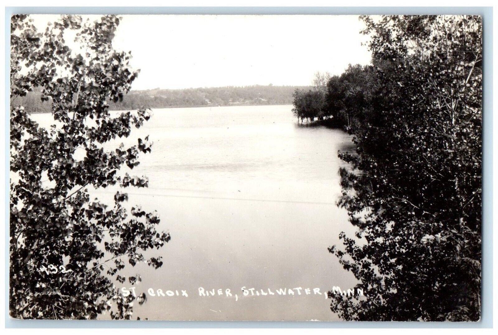 c1940\'s View Of St. Croix River Stillwater Minnesota MN RPPC Photo Postcard