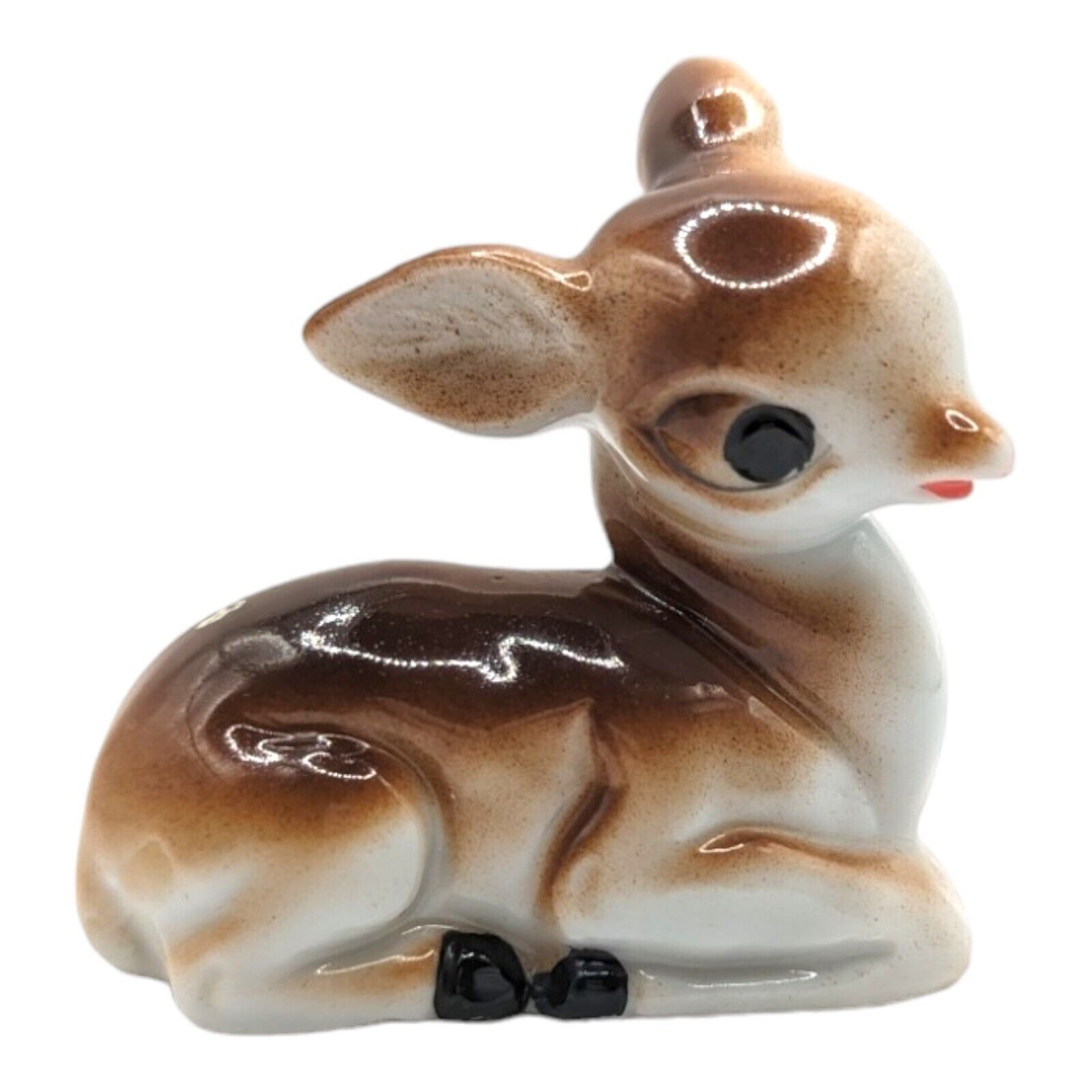 Vintage Miniature Deer Fawn Spots Figurine Animal Japan Mid Century Modern MCM