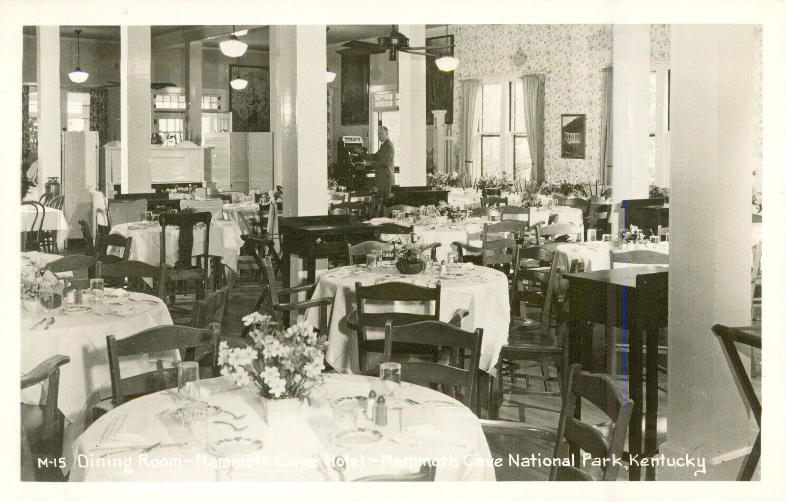 RPPC Dining Room Mammoth Cave Hotel, KENTUCKY Mint Cond. Vintage c1930s POSTCARD