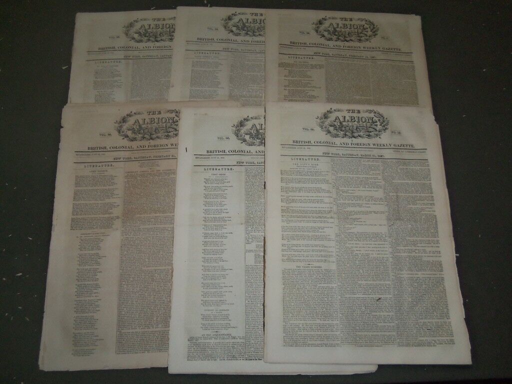 1857 THE ALBION NEWSPAPER LOT OF 32 - NEW YORK- VOL. 35 - BRITISH NEWS - NP 1550