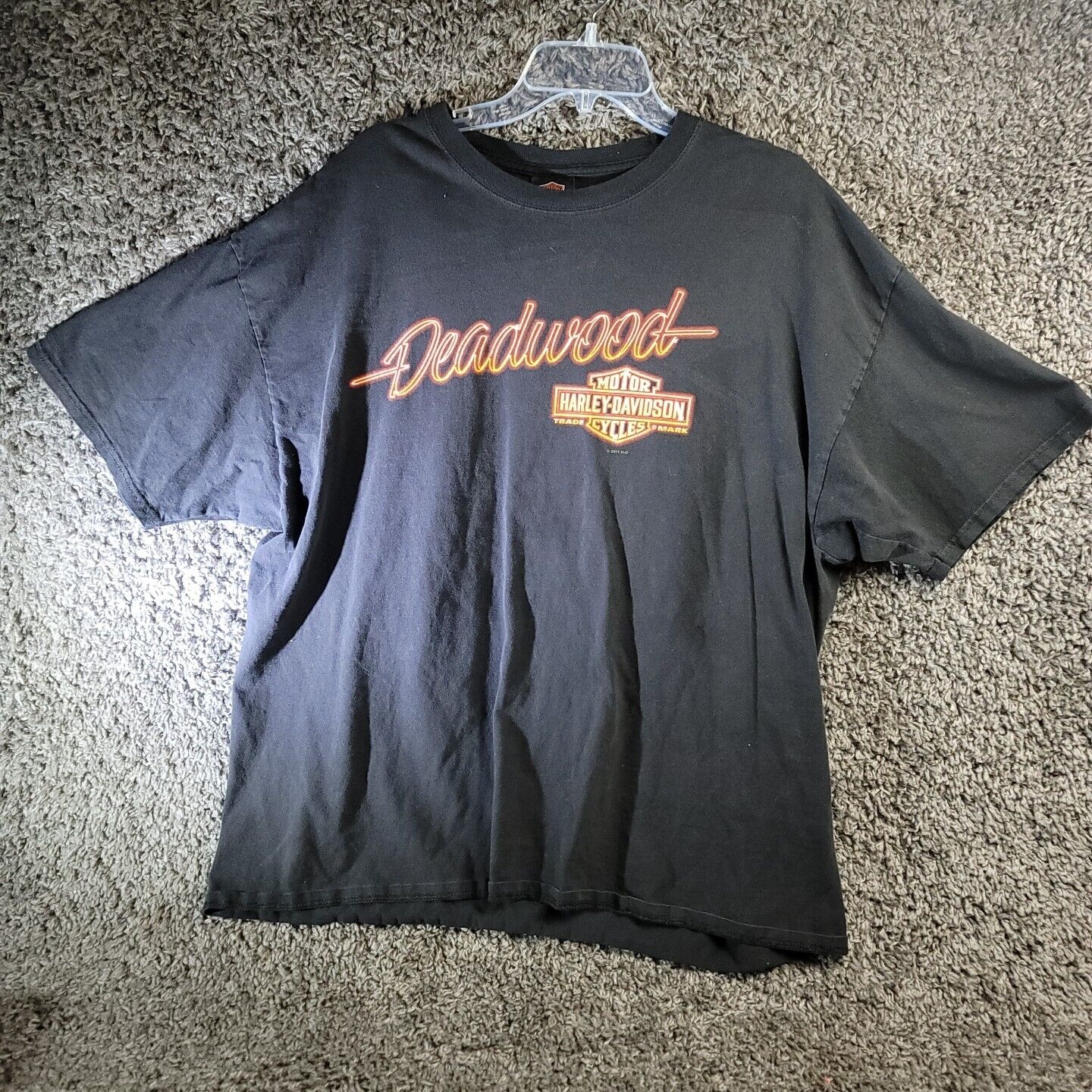 Harley Davidson Men\'s 2XL Short Sleeve Shirt Deadwood, South Dakota Black