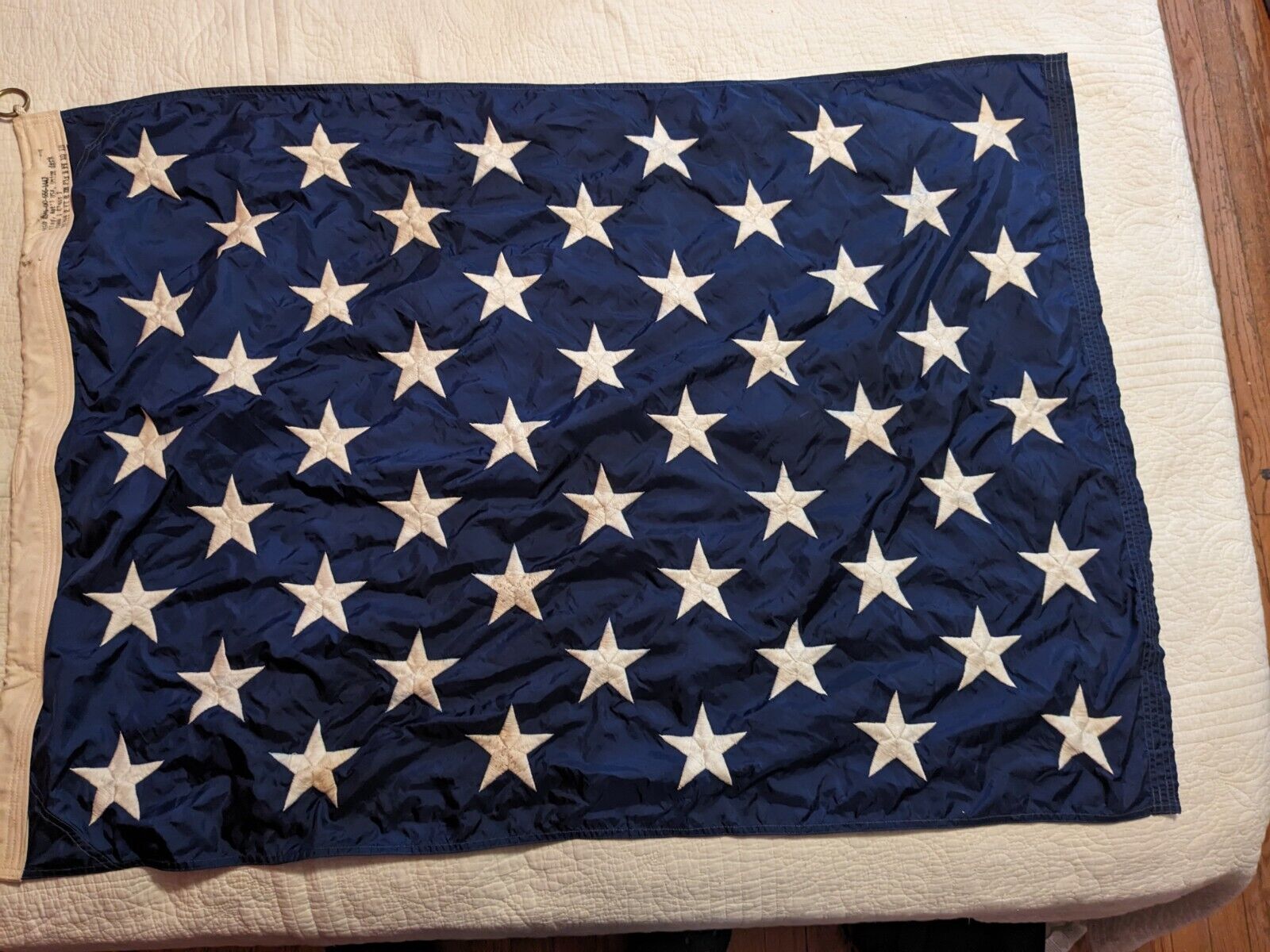 US Navy Union Jack Flag. CV-64 USS Constellation. 44 inches by 31 inches.
