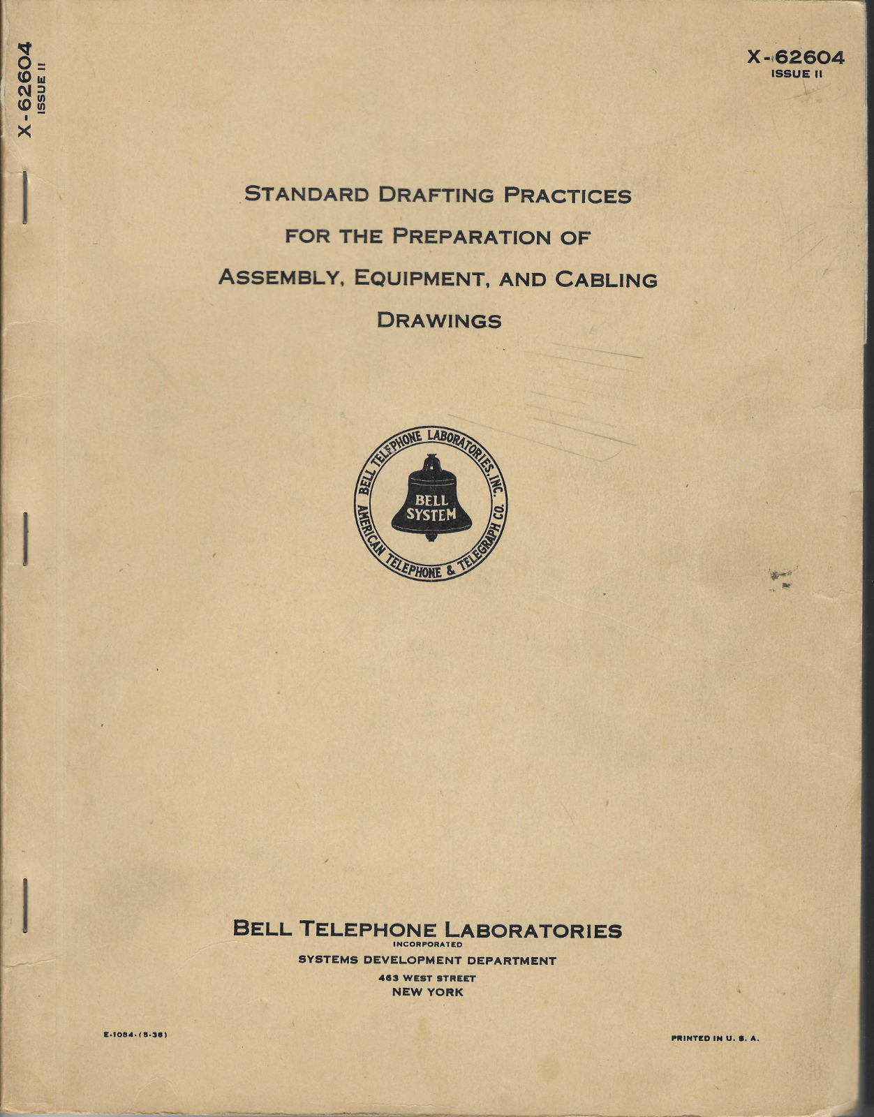 1941 Bell Telephone AT&T X-62604 Drafting Practices Assembly Equipment Cabling