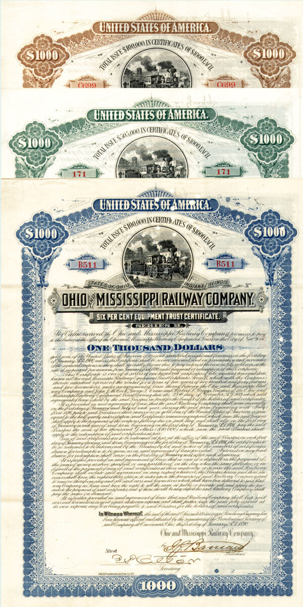 Ohio and Mississippi Railway Co. - Bond - Railroad Bonds