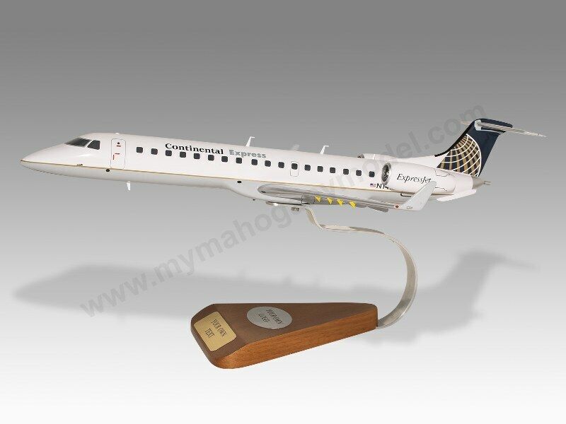 Embraer ERJ145XR Continental Express Solid Wood Replica Airplane Desktop Model