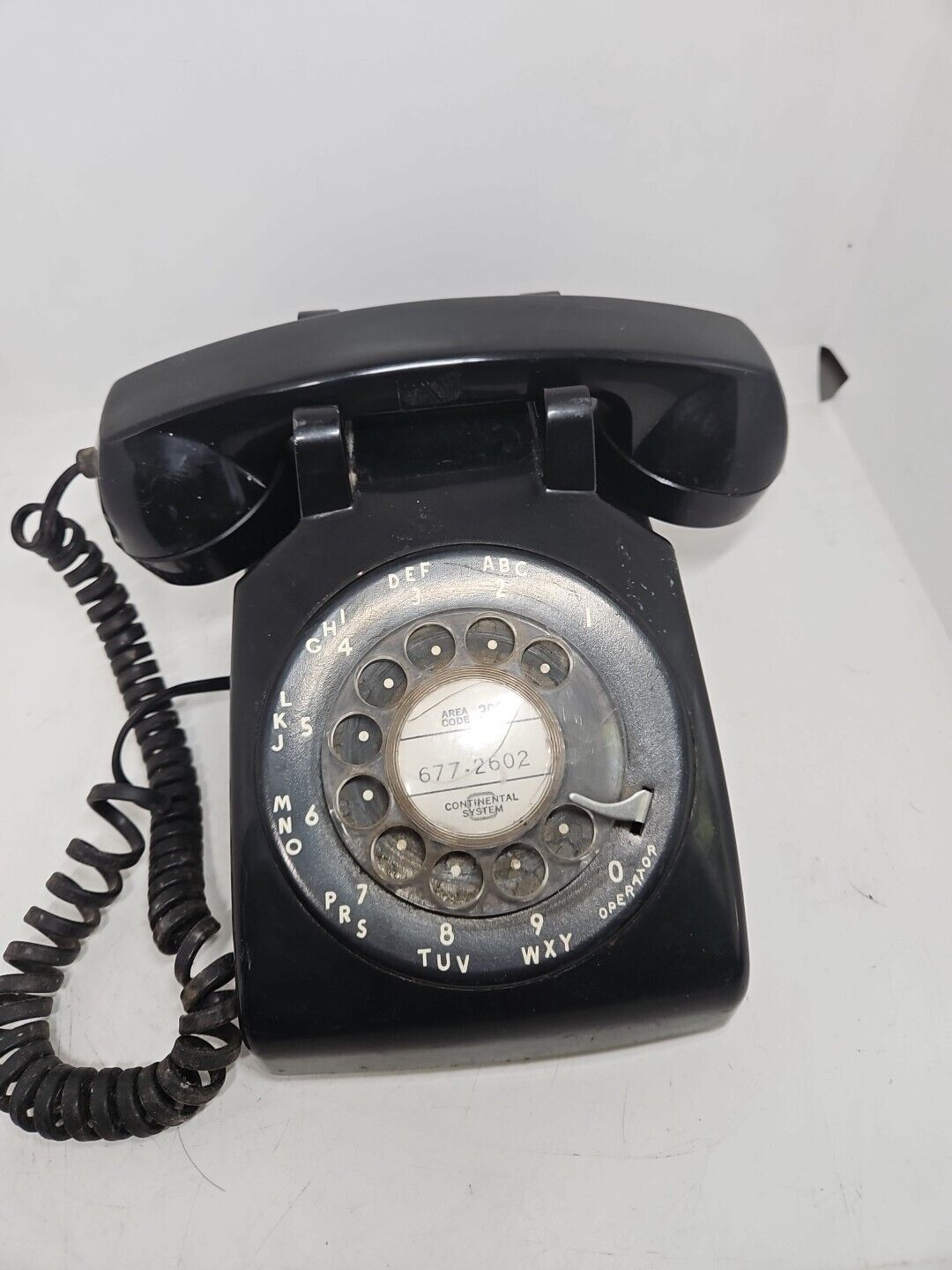 Vintage ITT Rotary Dial Desk Phone Handset Black USA Made UNTESTED